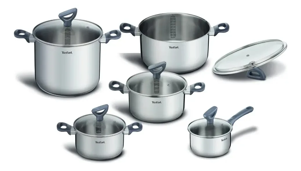 Batería de Cocina Tefal Daily Cook 10 Piezas (acero inoxidable, apta inducción)