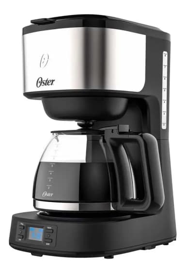 Cafetera Programable Oster® 8 Tazas En Acero Inoxidable Bvst Negro/plateado