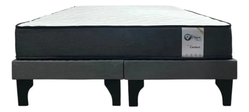 Cama Dreambed Europea 2 Plazas 190x150 Cm Base Dividida Color Grafito