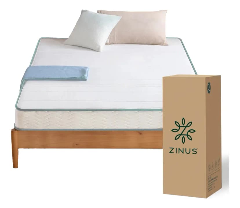 Colchón 2 Plazas Zinus Resortes Bonnell 150x190x15cm Color Blanco