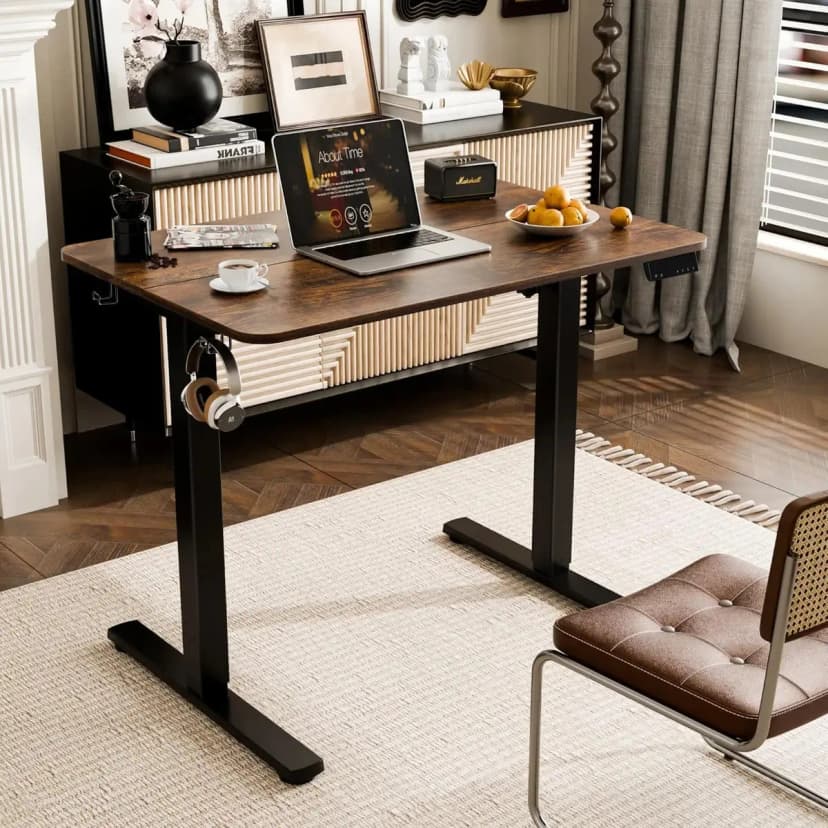 Escritorio Eléctrico Vidita Altura Ajustable 120 × 60 cm Madera Antigua