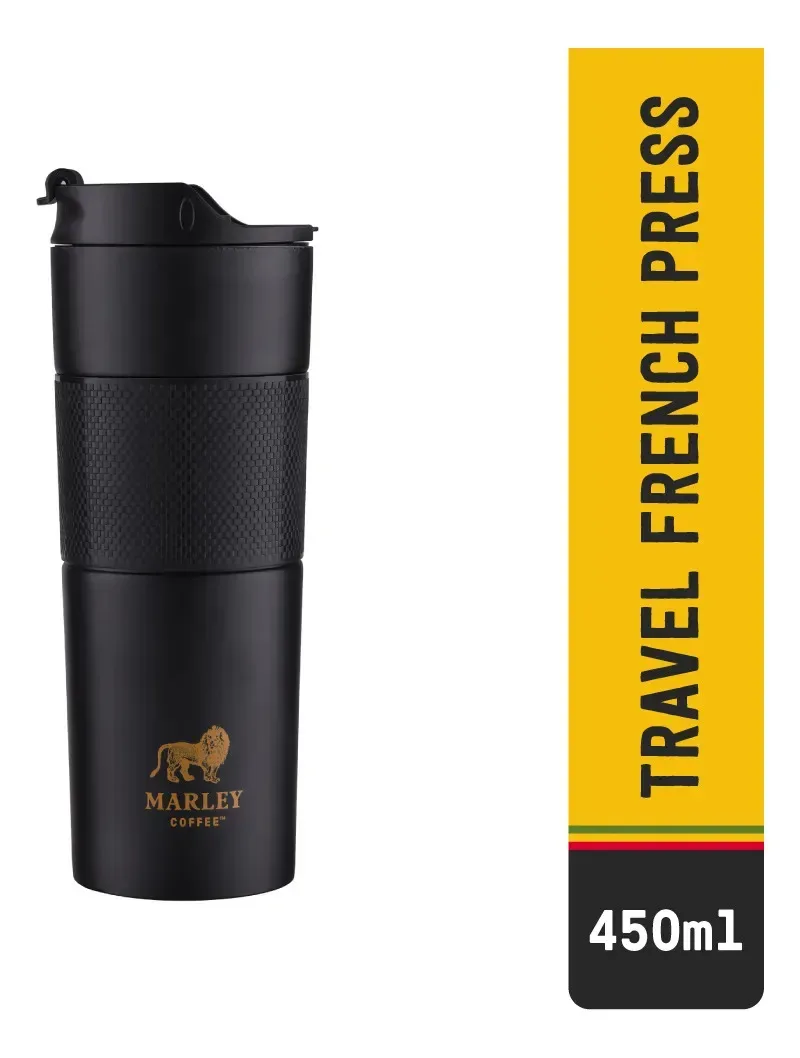 Marley Coffee Travel French Press 450 ml (acero inoxidable, 8 h)
