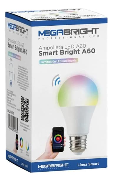 Ampolleta LED Smart Megabright A60 10 W E27 (WiFi, regulable)