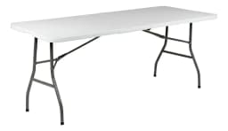 Mesa Rectangular Plegable Imsihome 180 × 74 cm Plástico Blanco