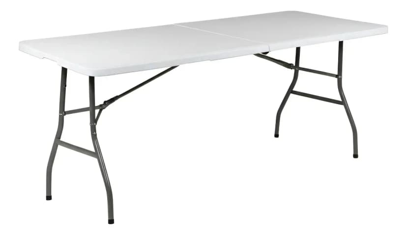 Mesa Rectangular Plegable Imsihome 180 × 74 cm Plástico Blanco