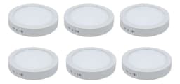 Pack 6 Plafones LED Redondos 18W 5500K Aluminio Blanco