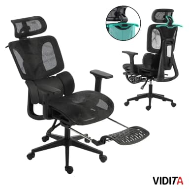 Silla de Oficina Vidita Proteo (malla Aerovith, respaldo 73 cm, reclina hasta 135°)