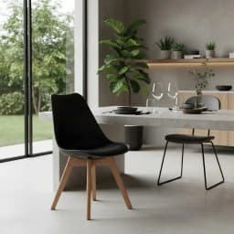 Silla Tulip / Eames Acolchada Moboi (patas de madera de haya)