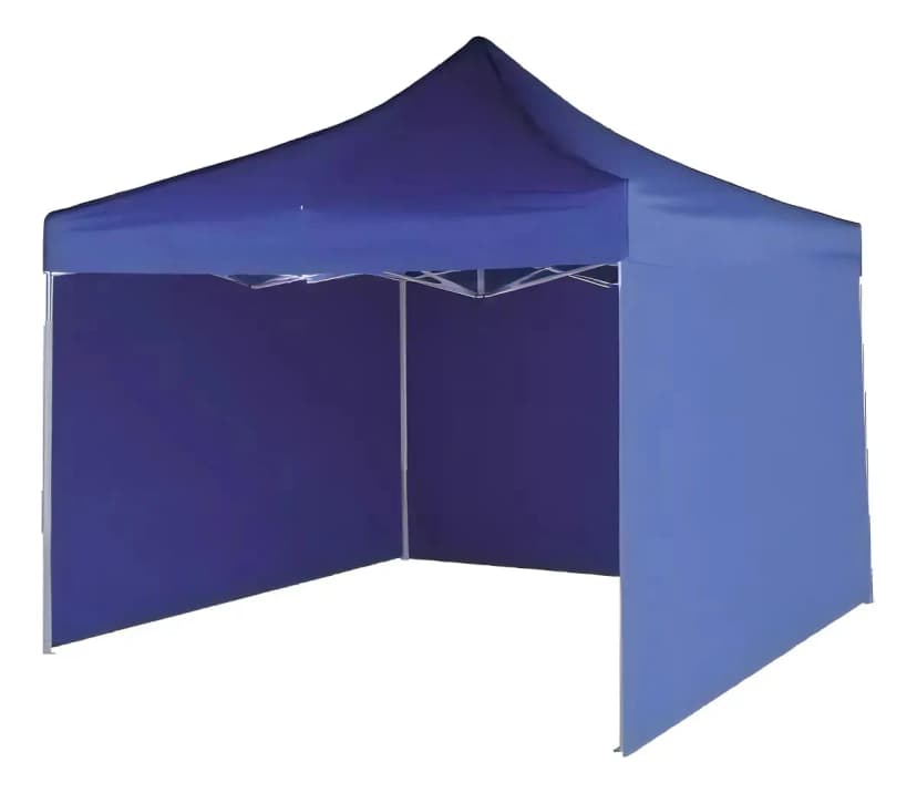 Toldo Plegable Ilios 3 × 3 m Azul Impermeable con Paredes Laterales