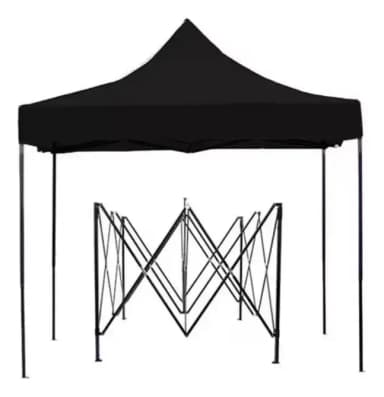 Carpa Toldo Retractil Plegable 3x3 M Reforzado Impermeable Color Negro