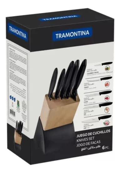 Tramontina Plenus: Juego de 5 Cuchillos con Taco